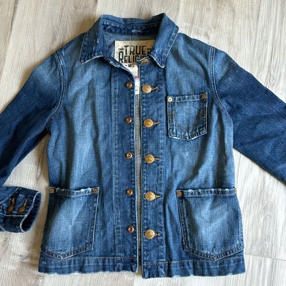 True Religion Youth Unisex Jean Jacket Size Large - Picture 2 of 6